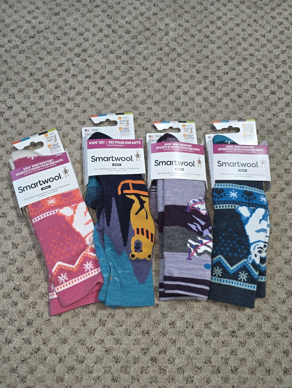 Smartwool Large Kids Ski Winter over the calf Socks Bundle